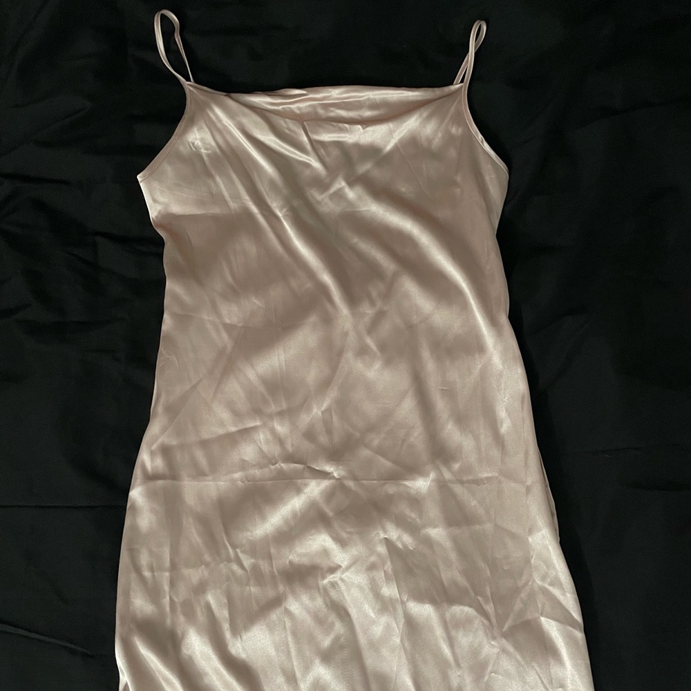 SHEIN BIZwear Cowl Neck Solid Slip Dress
